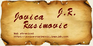 Jovica Rusimović vizit kartica